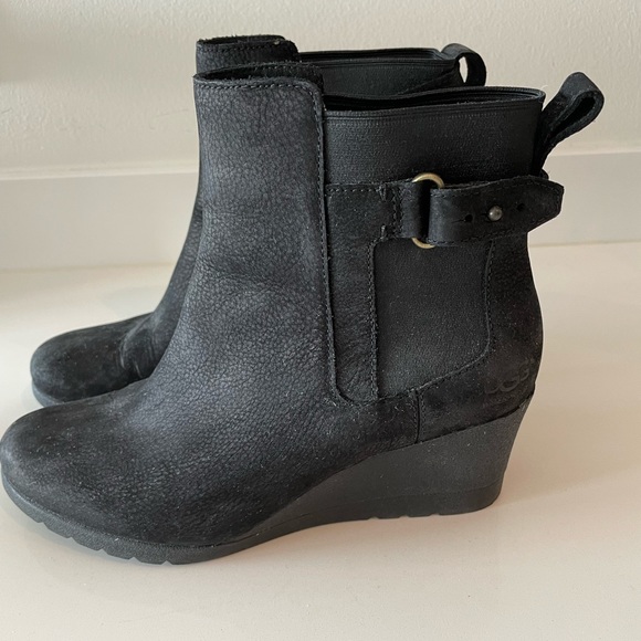 UGG Shoes - UGGs Black Wedge Ankle Boots
